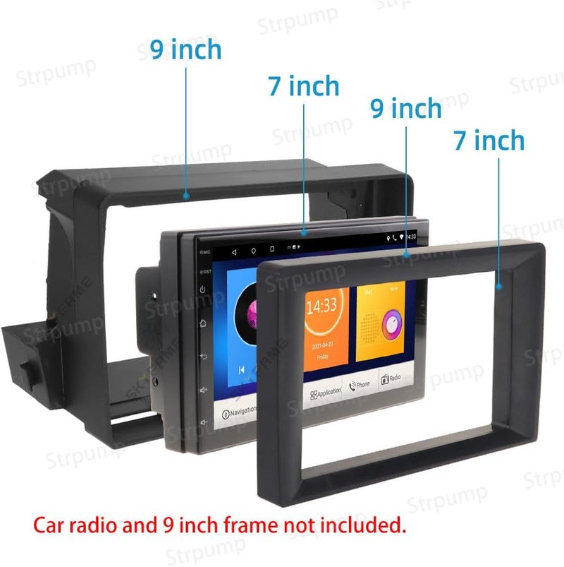 Strpump Store 9'' to 7'' Inch Universal Car Radio Stereo Fascia Frame Adapter in Dash Panel Trim Bezel Converter - Image 4